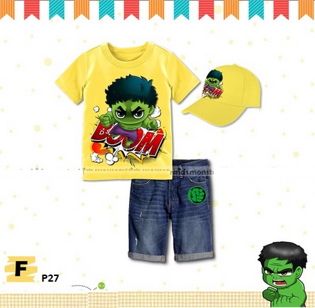 setelan baju celana topi hulk